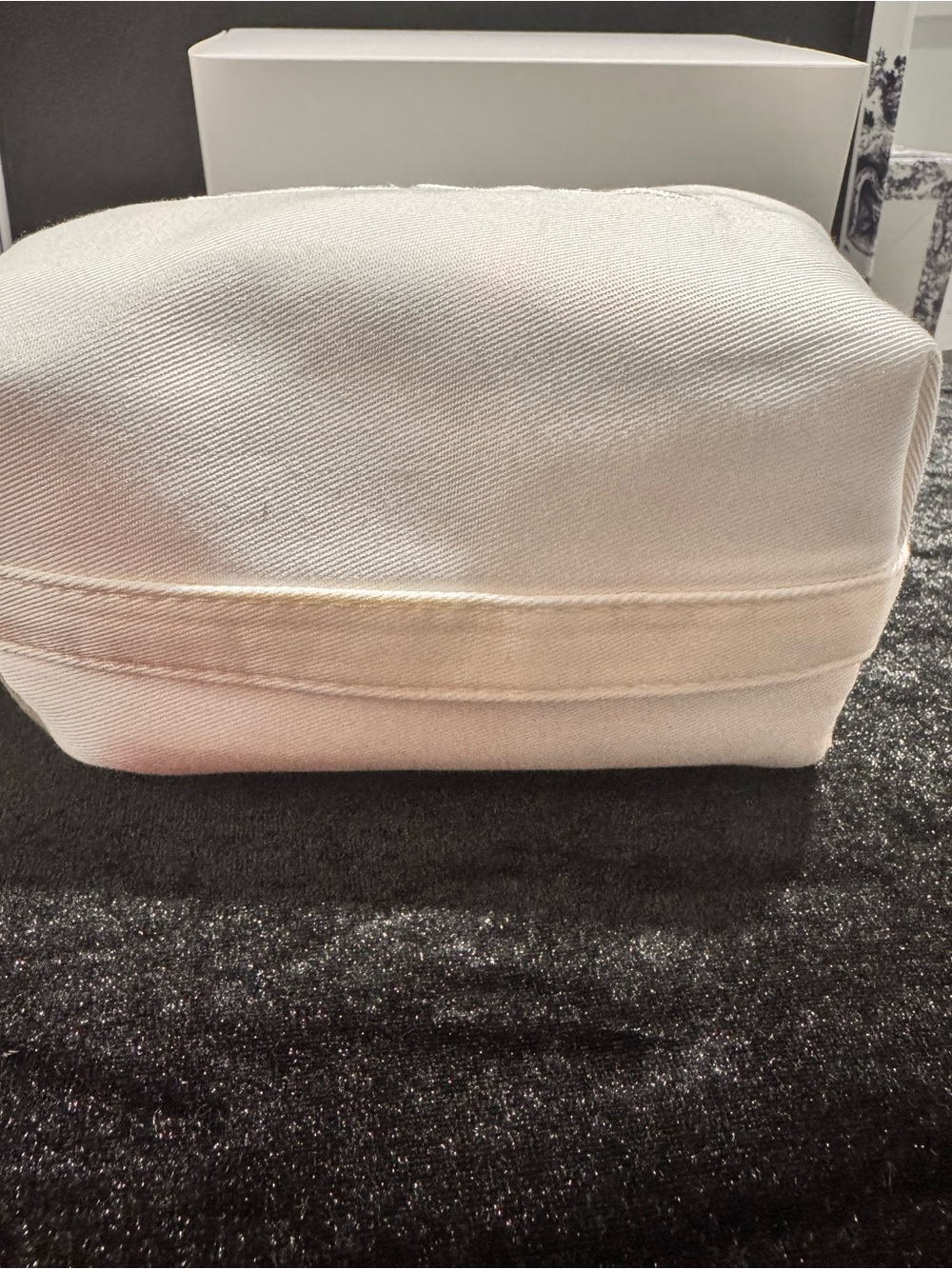 Dior GWP White Embroidered Logo Canvas Cosmetic Pouch - Picture 2 of 9